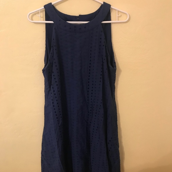 Francesca's Miami High Neck Eyelet Swing Dress - Picture 1 of 3